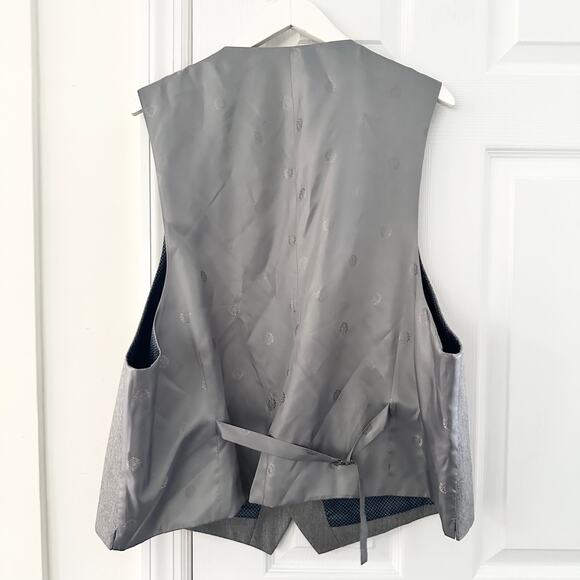 Lauren Ralph Lauren Light Grey Wool Hitchcock Satin Back Button Vest NWT XXL - Picture 7 of 8